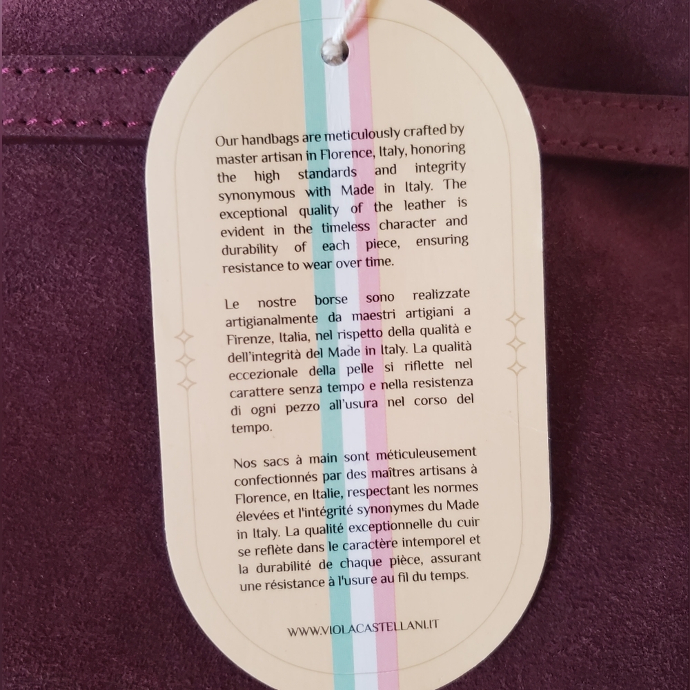 Viola Castellani Ciao! Suede Leather Bag NWT - Picture 12 of 13